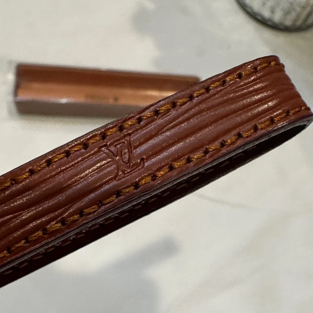 Louis Vuitton Brown Leather Key Holder with Gold Lock